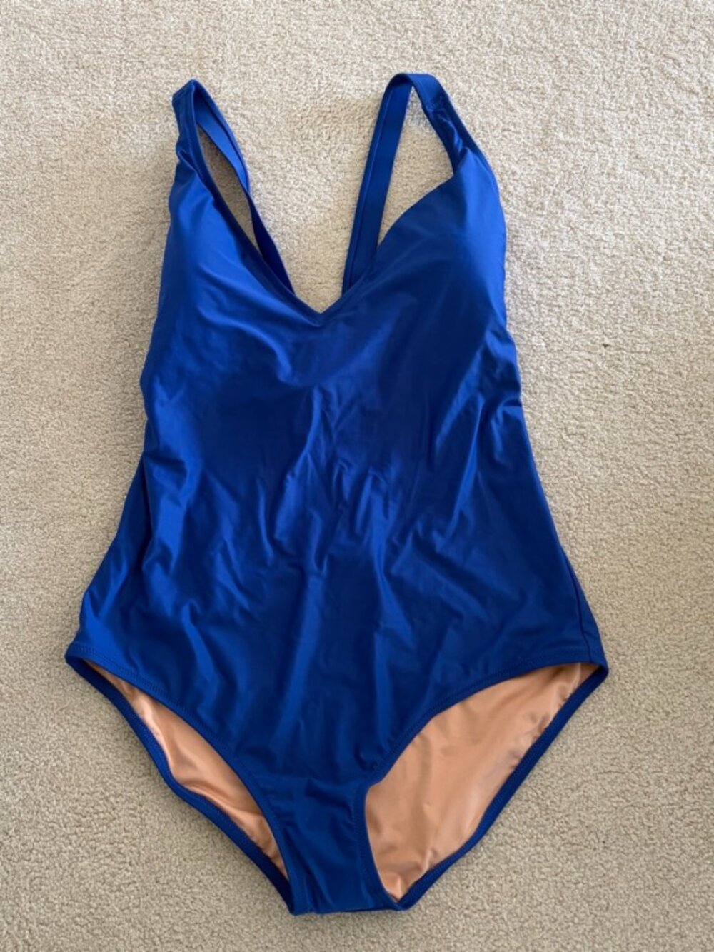 NWT J. Crew DD plunge one-piece blue swimsuit - 14DD
